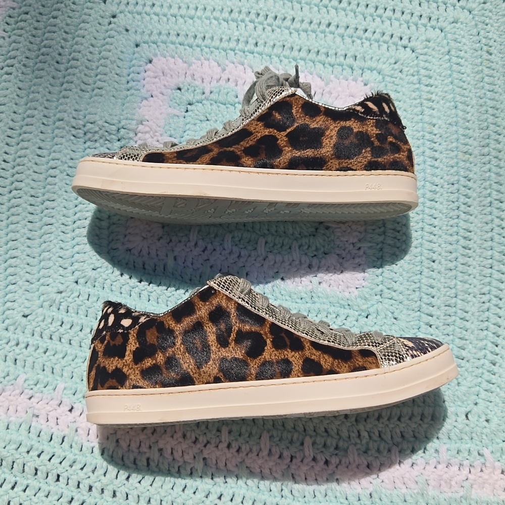 P448 Very Rare Mixed 3 Animal Prints Leopard Sneakers Size 6 Made In Italy New - Picture 5 of 11